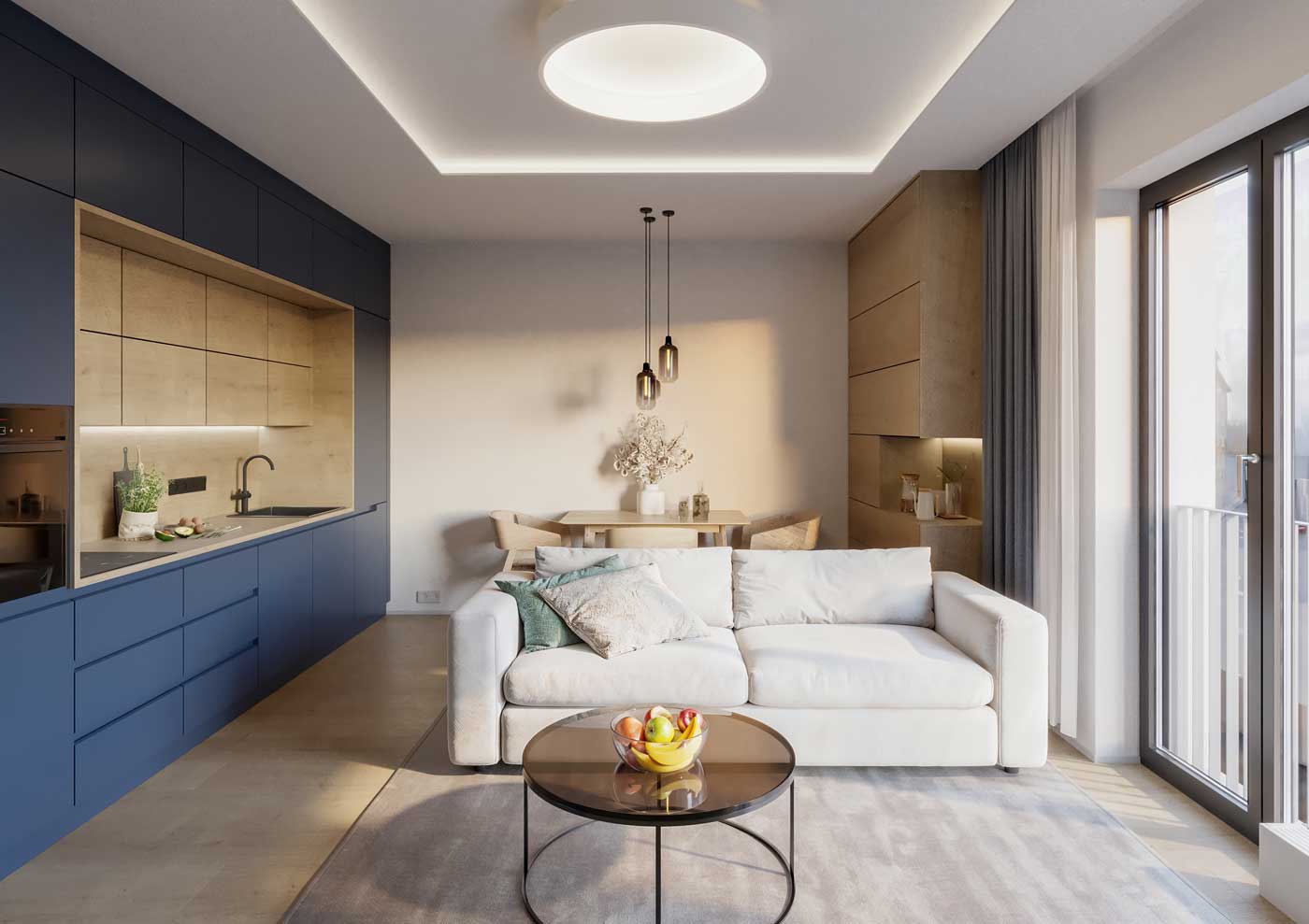 Vizualizace obývacího pokoje Perla Limuzská